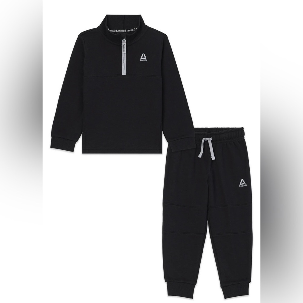 Reebok Toddler Unisex Half Zip Pullover and Jogger Set, 2 Piece - Picture 1 of 7